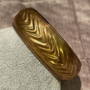 Brass Textured Bangle Bracelet 6.5”